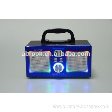 LED light wooden rechargeable portable digital speaker usb